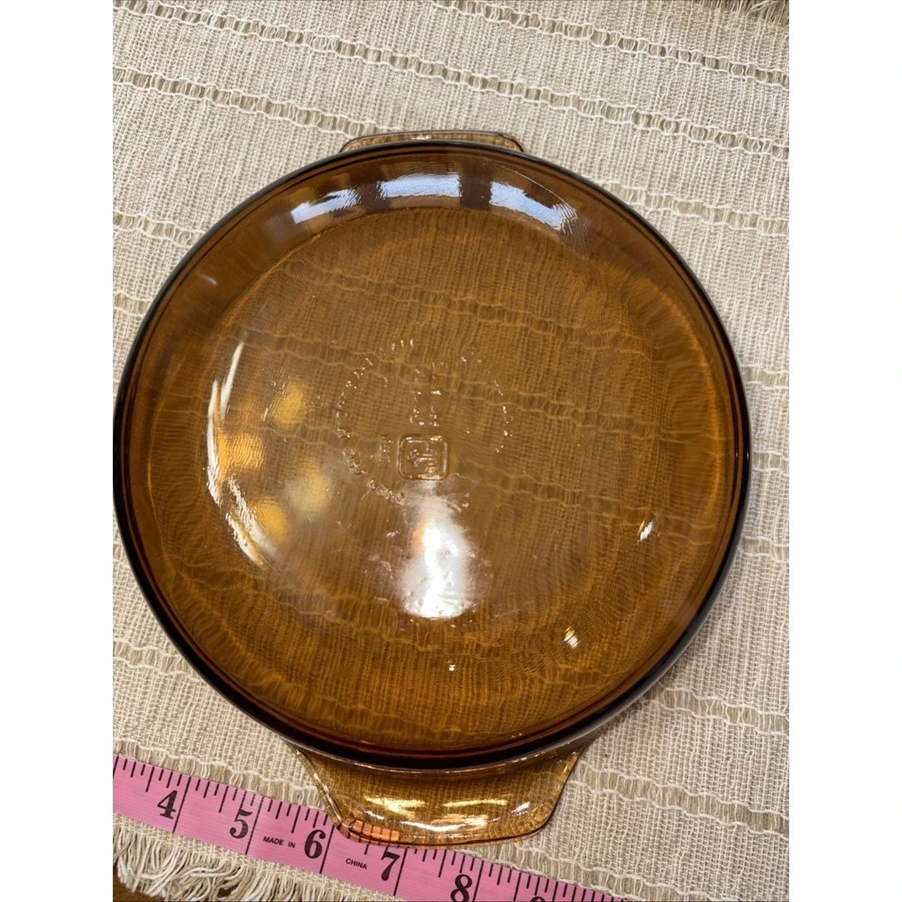 Anchor Hocking 1.5 Quart‎ Casserole Dish Amber Color Vintage Dish Only W/ Basket